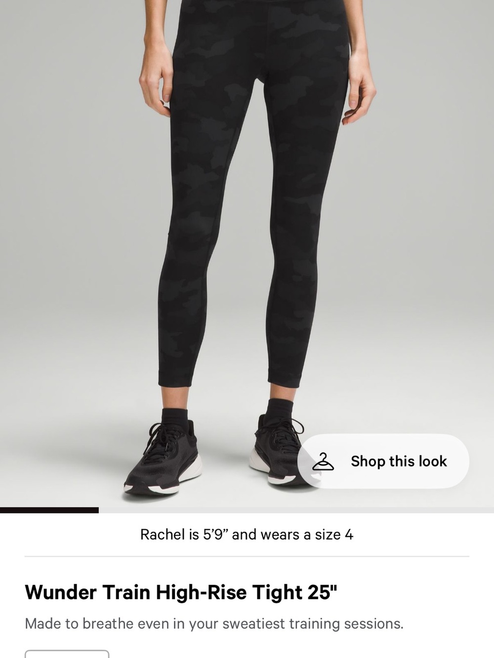 Wunder Train High-Rise Tight 25" – Black Camo Leggings
